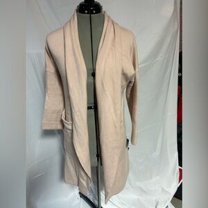Blush pink long cardigan sweater
